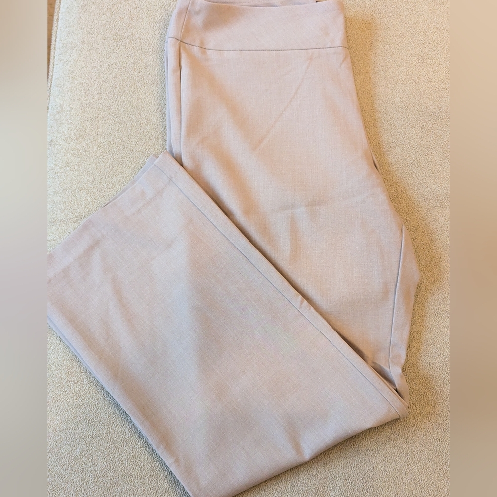 pull on beige- colored Roz and Ali dress pants size 12